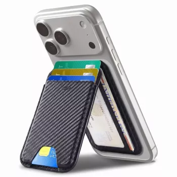 ESR Classic RFID Magnetic Wallet Stand s MagSafe, carbon fiber crni
