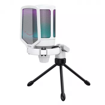 FIFINE A6V AMPLIGAME RGB studijski kondenzatorski USB mikrofon, kardioidni, bijeli