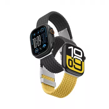 AMAZINGTHING Blend Band Set of 2 Watch Straps for Apple Watch 45/46/49mm - Yellow-Black & Black
