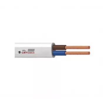 H05VVH2-F 2x1 mm² bijeli fleksibilni PVC plosnati kabel, dvostruki kabel, 50m