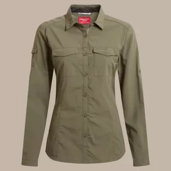 Craghoppers NosiLife Adventure LS košulja III ženska košulja dugih rukava protiv insekata, Wild Olive, veličina M