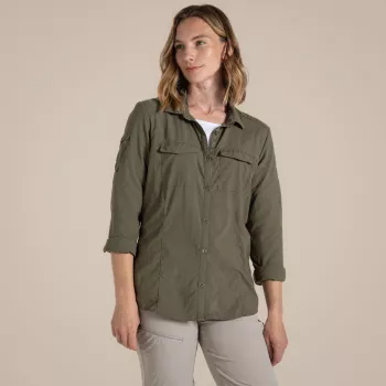 Craghoppers ženska NosiLife Adventure LS Shirt III - Wild Olive - L