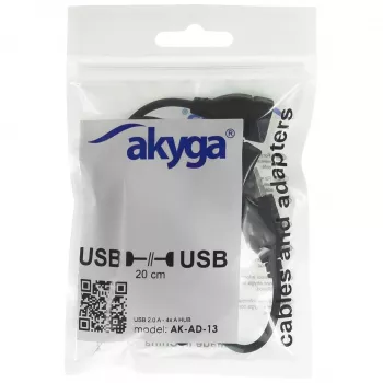 AKYGA AK-AD-13 USB 2.0 4-portni hub, crni