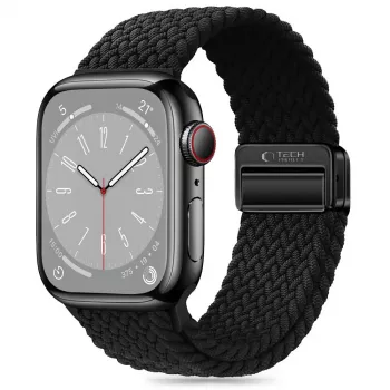 Tech-Protect najlonska magnetska petlja narukvica za Apple Watch 8/9/10/11/SE/Ultra (44/45/46/49 mm) crna