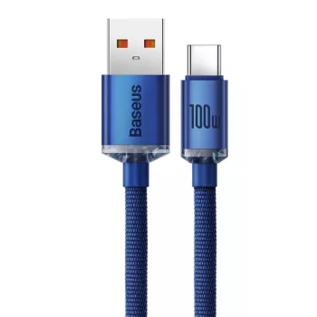 Baseus USB-A na USB-C Crystal Shine kabel 100W 1,2m plavi