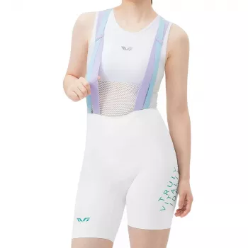 ROCKBROS Women's Cycling Bib Shorts YDDK017-1 TVI with 3D Gel Pad, White, Size L