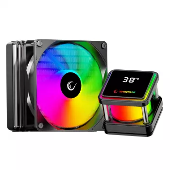Rampage INFINITE V120 ARGB 120mm tekuće CPU hlađenje s prikazom temperature, crno