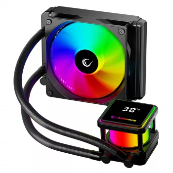 Rampage INFINITE V120 ARGB 120mm tekuće CPU hlađenje s prikazom temperature, crno
