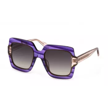 JUST CAVALLI ženske sunčane naočale Butterfly SJC023V5309N5 - havana acetatni okvir s gradijentno sivim lećama