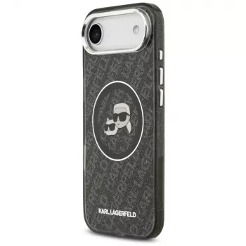 KARL LAGERFELD IML Glitter Karl & Choupette Heads Logo MagSafe futrola za iPhone Air, crna