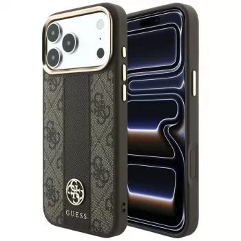 Guess 4G Stripe Round & Classic Logos MagSafe futrola za iPhone 18 Pro Max / 17 Pro Max - smeđa