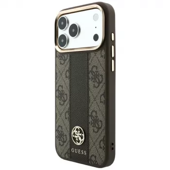 Guess 4G Stripe Round & Classic Logos MagSafe futrola za iPhone 18 Pro Max / 17 Pro Max - smeđa
