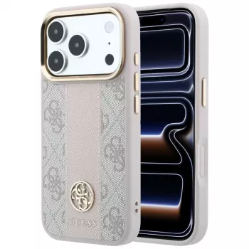 GUESS 4G Stripe Round and Classic Logos MagSafe Case for iPhone 18 Pro Max / 17 Pro Max - Pink