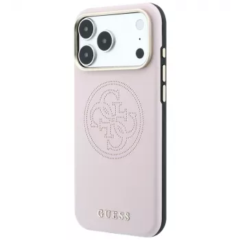 Guess Perforated 4G Gold Logo MagSafe futrola za iPhone 18 Pro / 17 Pro - ružičasta