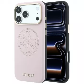 Guess Perforated 4G Gold Logo MagSafe Case for iPhone 18 Pro Max / 17 Pro Max - Pink