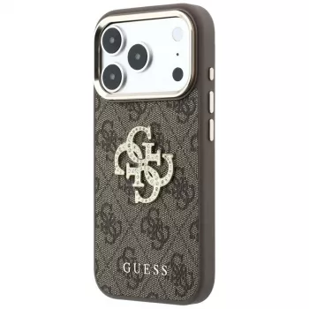 GUESS 4G & Big Strass Logo Back Cover for Apple iPhone 17 Pro Max / 18 Pro Max - Brown