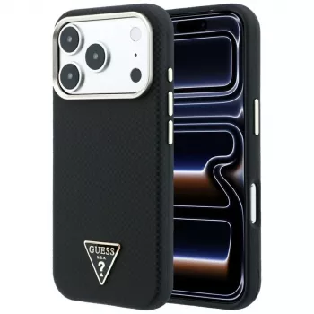 Guess Kevlar Triangle Logo MagSafe futrola za iPhone 17 Pro / 18 Pro - crna