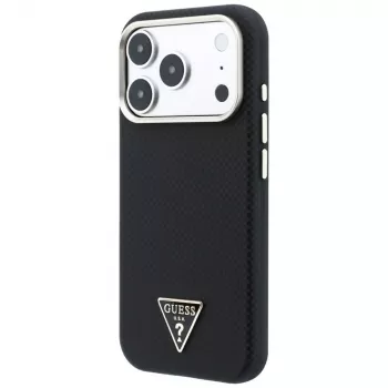 Guess Kevlar Triangle Logo MagSafe futrola za iPhone 17 Pro / 18 Pro - crna