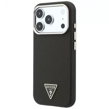 GUESS Kevlar Triangle Logo MagSafe Case for iPhone 17 Pro / 18 Pro – Brown