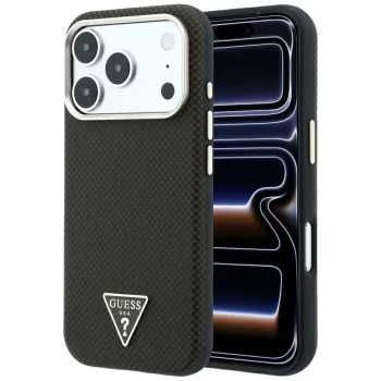 GUESS Kevlar Triangle Logo MagSafe futrola za iPhone 17 Pro Max / 18 Pro Max - smeđa