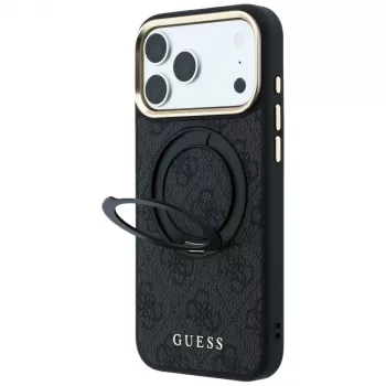 Guess Ring Stand 360 4G Classic Logo MagSafe Case for iPhone 18 Pro Max / 17 Pro Max - Black