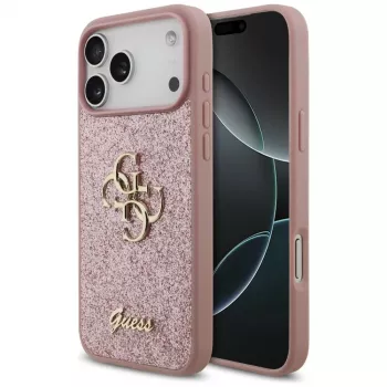 GUESS Fixed Glitter Big 4G futrola za iPhone 18 Pro Max / 17 Pro Max - ružičasta