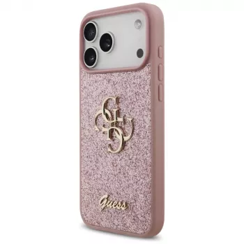 GUESS Fixed Glitter Big 4G futrola za iPhone 18 Pro Max / 17 Pro Max - ružičasta