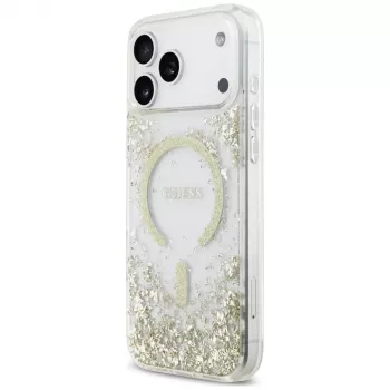 Guess Resin Bottom Glitter MagSafe futrola za iPhone 18 Pro Max / 17 Pro Max, zlatna