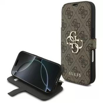 Guess Book 4G Metal Logo Case for Apple iPhone 18 Pro / 17 Pro – Brown