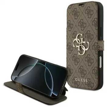 Guess Book 4G Metal Logo folio futrola za iPhone 18 Pro Max / 17 Pro Max - smeđa