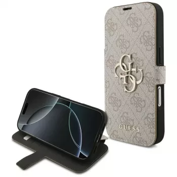 Guess Book 4G Metal Logo folio futrola za iPhone 16 Pro / 17 Pro - ružičasta