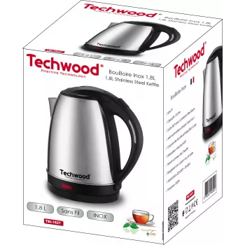 Techwood TBI-1827 bežično kuhalo za vodu od nehrđajućeg čelika, 1,8 L (TBI-1827)