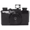 ILFORD PIXIE 35mm kompaktni filmski fotoaparat – srebrno-crni, ugrađena bljeskalica, autofokus