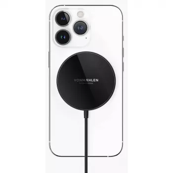 Vonmählen Aura Mini magnetski bežični punjač s USB-C kabelom, 15W, crni
