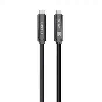 UNITEK USB-C aktivni optički kabel 10m 10Gbps PD60W 8K@30Hz crni