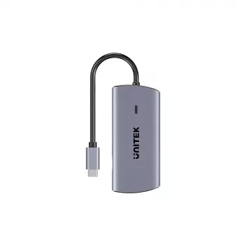 UNITEK USB-C 6-u-1 multiport hub | 3x USB-A 5Gbps | PD 100W | HDMI 4K@30Hz | RJ45 Gigabit Ethernet | Space Grey