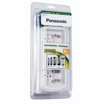 Panasonic BQ-CC15E/1B Smart & Quick Ni-MH Battery Charger for AA & AAA, 4 Slots, Individual Channels, AC 100-240V
