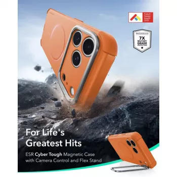 ESR Cyber Tough Kickstand MagSafe maska za iPhone 17 Pro / 18 Pro - narančasta