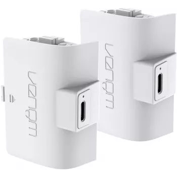 Venom dvostruki paket baterija bijeli PS5 – baterija za DualSense kontroler (2x 800mAh Li-Ion, Play & Charge, zaštita od prepunjavanja)