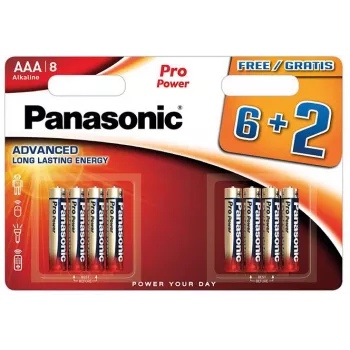 Panasonic Pro Power AAA alkalne baterije LR03 paket od 8 (6+2 bonus)
