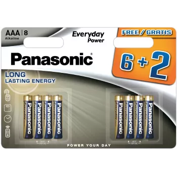 Panasonic Everyday Power AAA alkalne baterije LR03 8 paket (6+2 GRATIS)