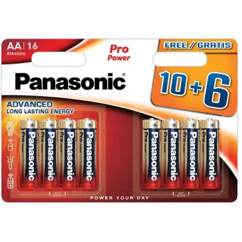 Panasonic Alkaline Power AA baterija 16-Pack (10+6 bonus) LR6 1,5V