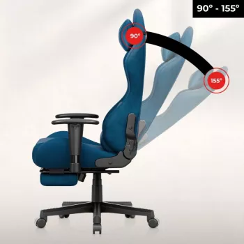 Huzaro Force 5.7 plava ergonomska gaming stolica - PU koža, podesivi nasloni za ruke, podesivi naslon, jastuci za lumbalni dio i vrat
