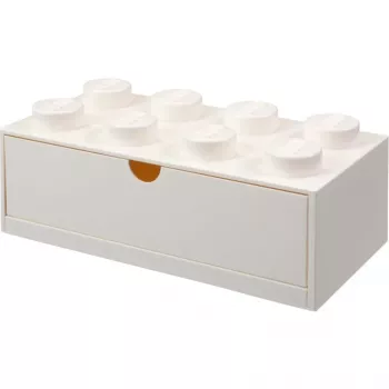 LEGO Brick 8 kutija s ladicama za stol, bijela, s 8 izbočina