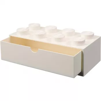 LEGO Brick 8 kutija s ladicama za stol, bijela, s 8 izbočina