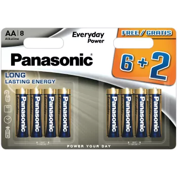 Panasonic Everyday Power alkalne AA baterije LR6 8 komada blister (6+2 bonus)