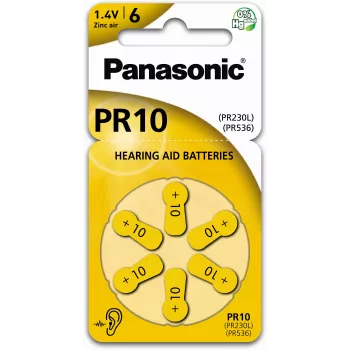 Panasonic Batteries PR-230(10)/6LB cink-zrak baterije za slušne aparate veličina 10, 1,45V, 100mAh, 6 kom.