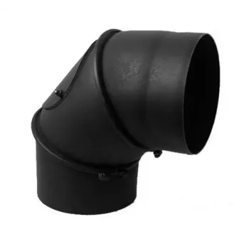 Kamin dimovodno koljeno 45/90° s revizijskim T-komadom, 150 mm, crni čelik