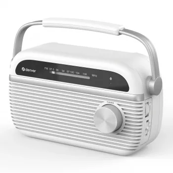 Denver TRB-67W DAB+ FM radio budilica bijela s dvostrukim alarmom i baterijskim napajanjem