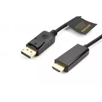 Accura DisplayPort na HDMI kabel 3,0 m 4K@60Hz 18Gbps HDCP 2.2 pozlaćeni crni